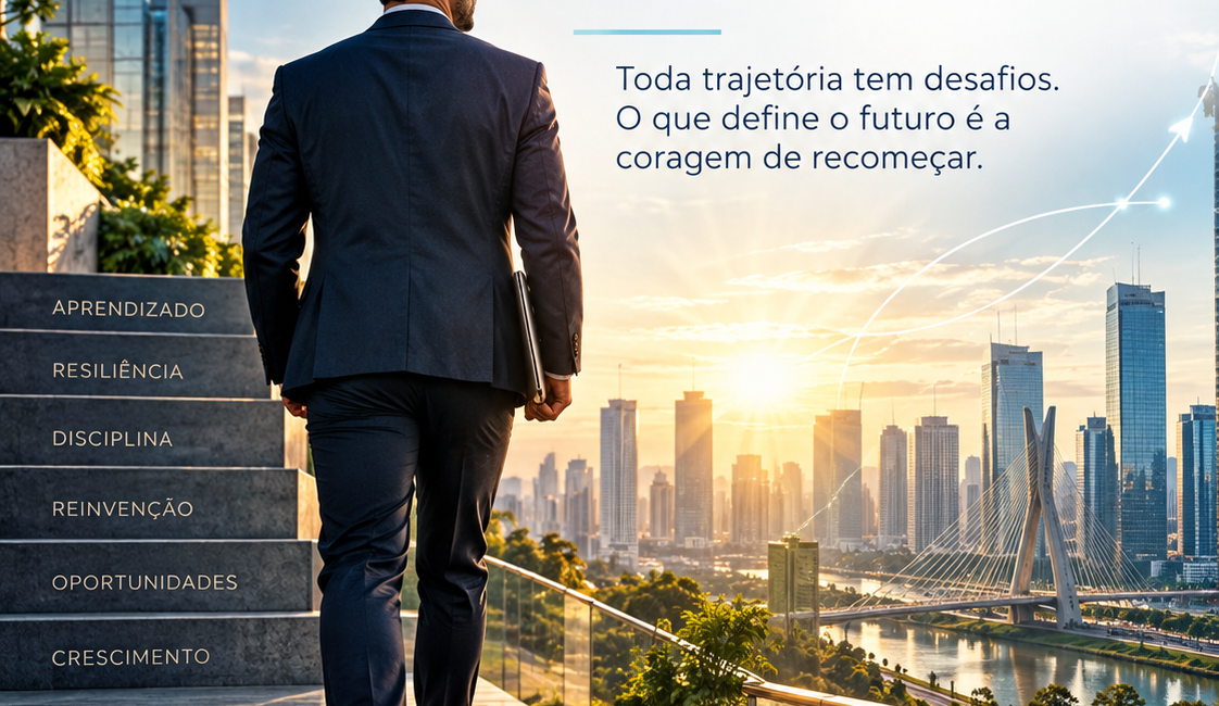 Reinventar-se também é uma forma de vencer. Toda trajetória tem desafios. O que define o futuro é a coragem de recomeçar.