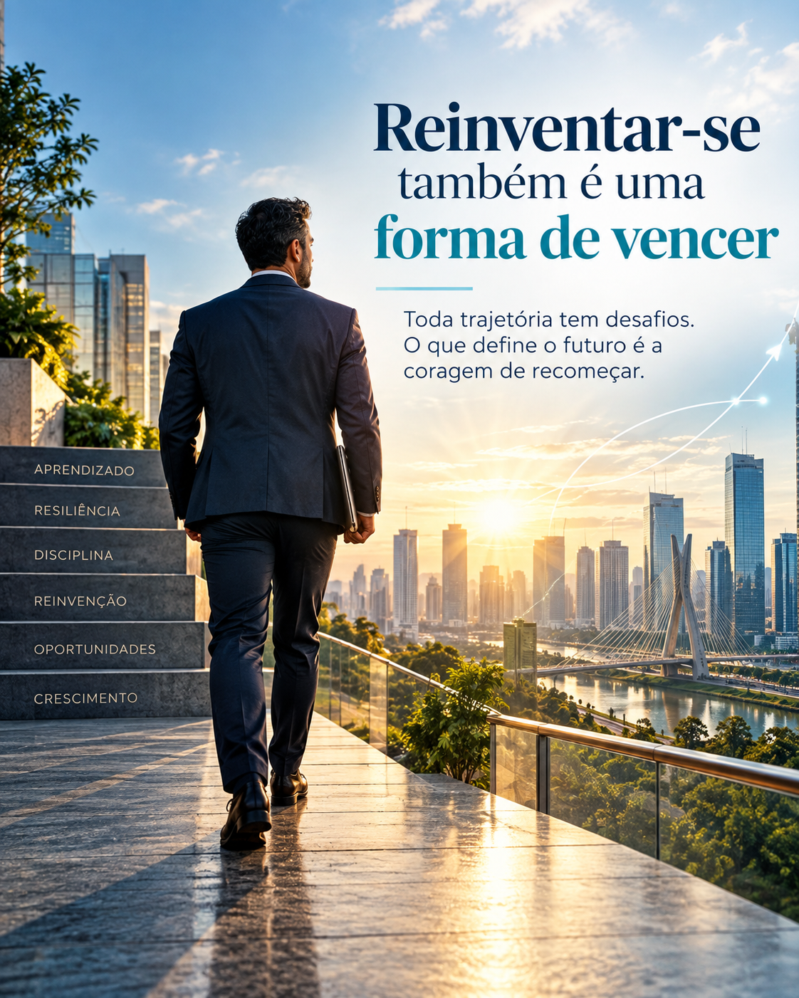 Reinventar-se também é uma forma de vencer. Toda trajetória tem desafios. O que define o futuro é a coragem de recomeçar.